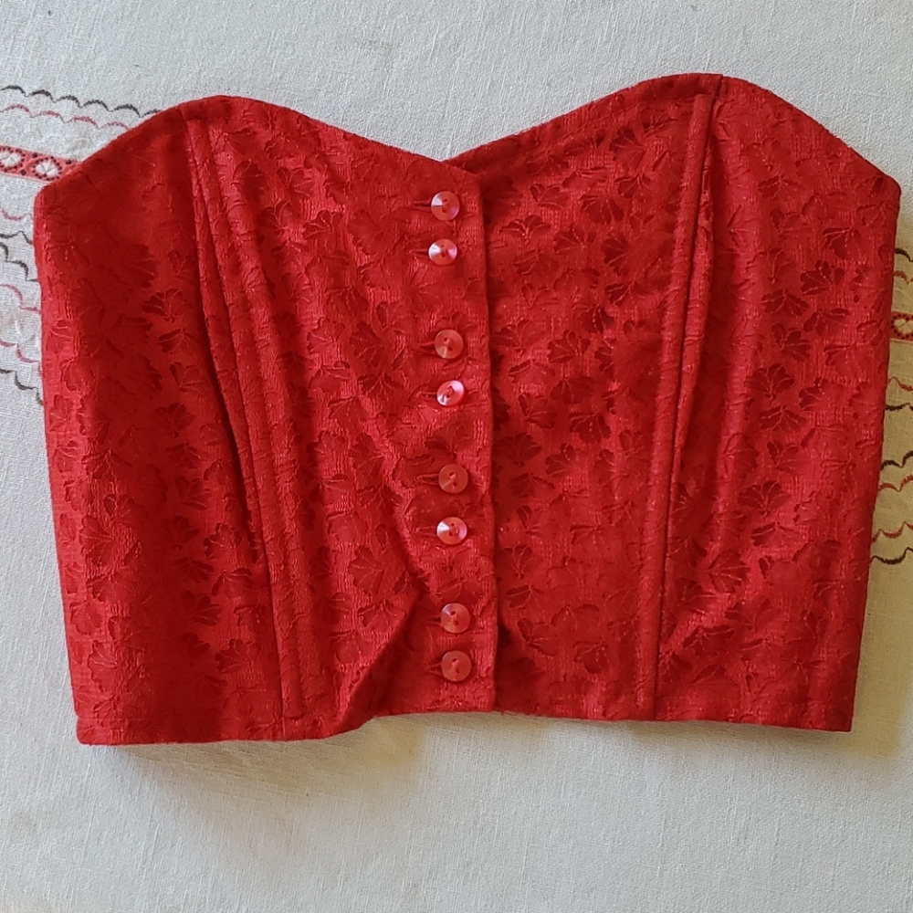 NEW Bustier red lace size small